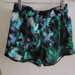 All in Motion GIRLS Floral Shorts - Green and Black SIZE 14/16